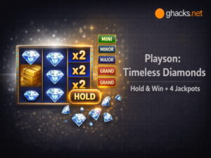 Playson veröffentlicht Timeless Diamonds Hold and Win mit Multiplikatoren und vier Jackpot Stufen