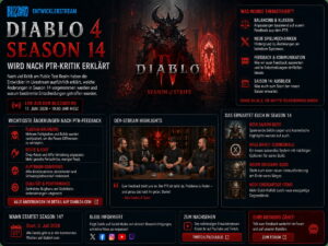 Blizzard Entwicklerstream: Diablo 4 Season 14 wird nach PTR-Kritik erklärt