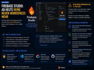 Google stellt Firebase Studio ein: Heute endet die Erstellung neuer Workspaces
