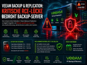 Veeam Backup & Replication: Kritische RCE-Lücke bedroht Backup-Server