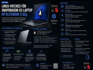 Qualcomm bringt Linux-Patches für HP EliteBook X G2q mit Snapdragon X2 Elite