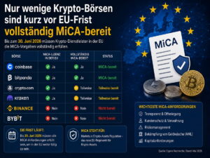 MiCA-Frist rückt näher: Welche Krypto-Börsen in Europa bereit sind