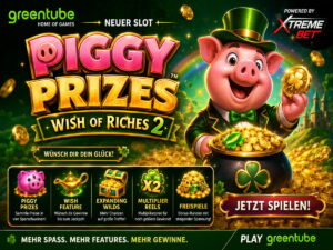 Greentube startet Piggy Prizes Wish of Riches 2 mit Xtreme Bet