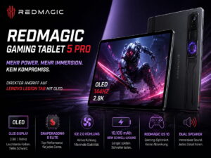 RedMagic Gaming Tablet 5 Pro greift Lenovo Legion Tab mit OLED an
