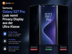 Samsung Galaxy S27 Pro: Leak nennt Privacy Display aus der Ultra-Klasse