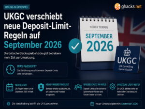 UKGC verschiebt neue Deposit-Limit-Regeln auf September 2026