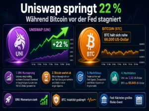 Uniswap springt, Bitcoin wartet: Altcoins drehen vor der Fed auf