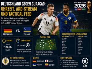 Deutschland gegen Curaçao: Uhrzeit, ARD-Stream und Tactical Feed