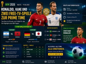 WM heute am 17.06.2026: Ronaldo, Kane und zwei Free-TV-Spiele zur Prime Time