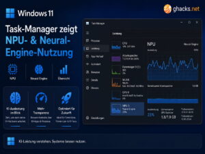 Microsoft zeigt NPU-Auslastung im Windows 11 Task-Manager