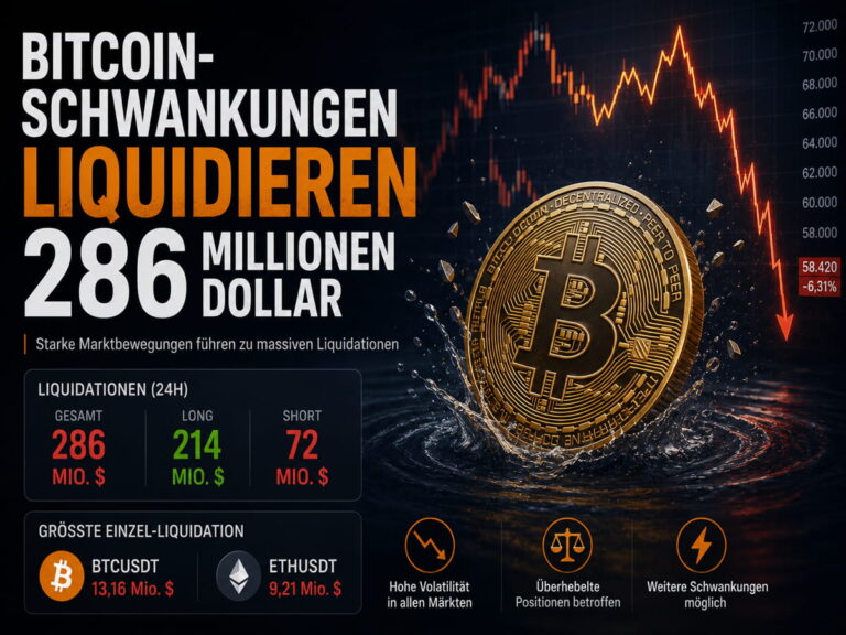 Bitcoin-Schwankungen lösen nach Fed-Entscheidung Liquidationen über 286 Millionen Dollar aus
