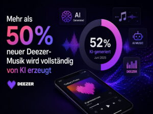 Mehr als die Hälfte neuer Deezer-Musik wird vollständig von KI erzeugt