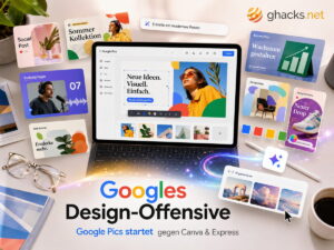 Google Pics startet als KI-Konkurrent für Canva und Adobe Express