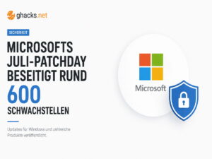 Microsofts Juli-Patchday beseitigt rund 600 Schwachstellen