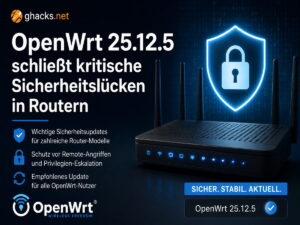 OpenWrt 25.12.5 schließt kritische Sicherheitslücken in Routern
