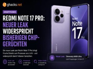 Redmi Note 17 Pro: Neuer Leak widerspricht bisherigen Chip-Gerüchten