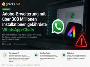 Adobe-Erweiterung mit über 300 Millionen Installationen gefährdete WhatsApp-Chats