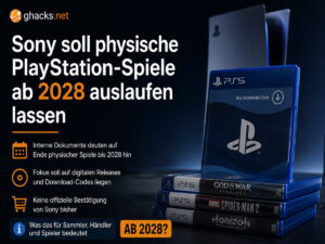 Sony beendet PlayStation-Discs für neue Spiele ab Januar 2028