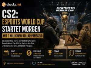 CS2: Esports World Cup startet morgen mit 2 Millionen Dollar Preisgeld