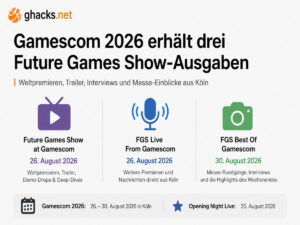 Gamescom erhält drei Future-Games-Show-Ausgaben