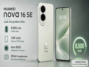 Huawei nova 16 SE soll riesigen 8.500-mAh-Akku bekommen
