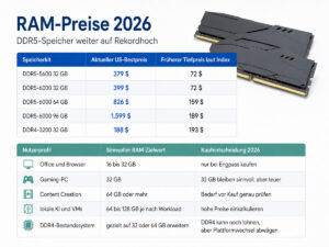 RAM-Upgrade 2026 wird zur Kostenfalle