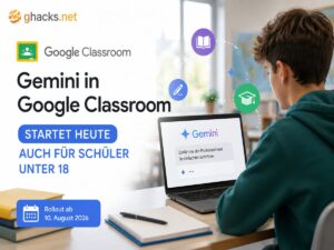 Gemini in Google Classroom startet heute auch für Schüler unter 18